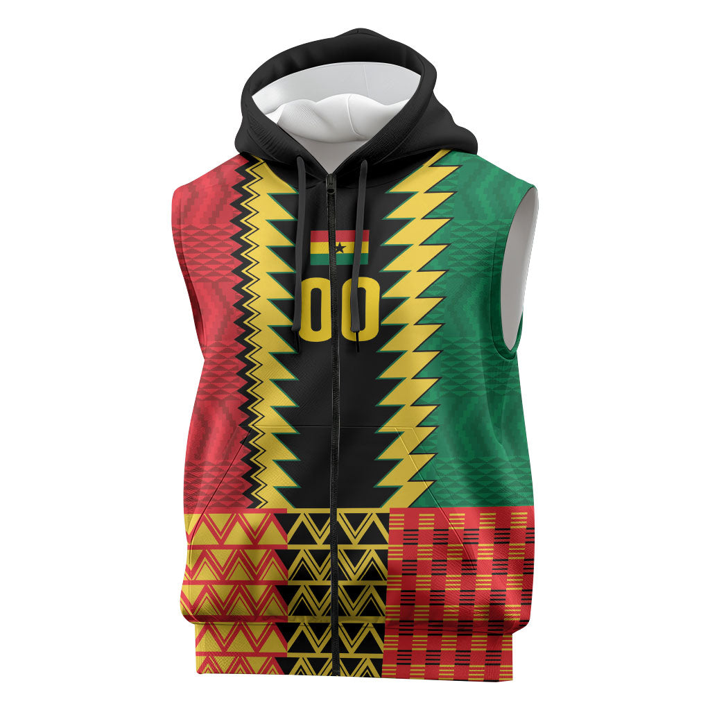 Ghana Wiase Kuruwa Custom Sleeveless Zip Hoodie Kente Pride Edition