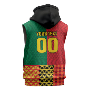 Ghana Wiase Kuruwa Custom Sleeveless Zip Hoodie Kente Pride Edition