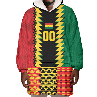 Ghana Wiase Kuruwa Custom Wearable Blanket Hoodie Kente Pride Edition
