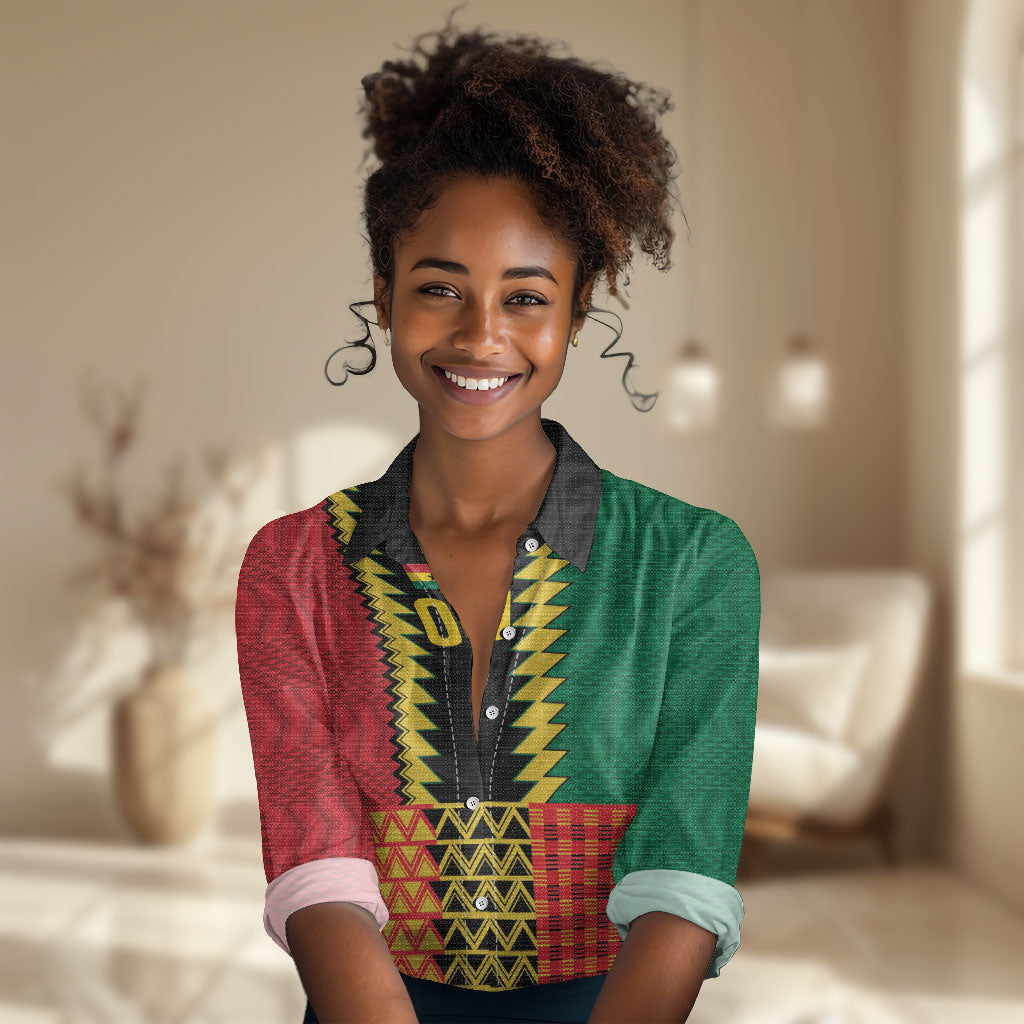 Ghana Wiase Kuruwa Custom Women Casual Shirt Kente Pride Edition