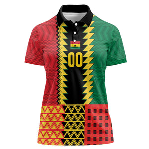 Ghana Wiase Kuruwa Custom Women Polo Shirt Kente Pride Edition