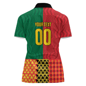 Ghana Wiase Kuruwa Custom Women Polo Shirt Kente Pride Edition