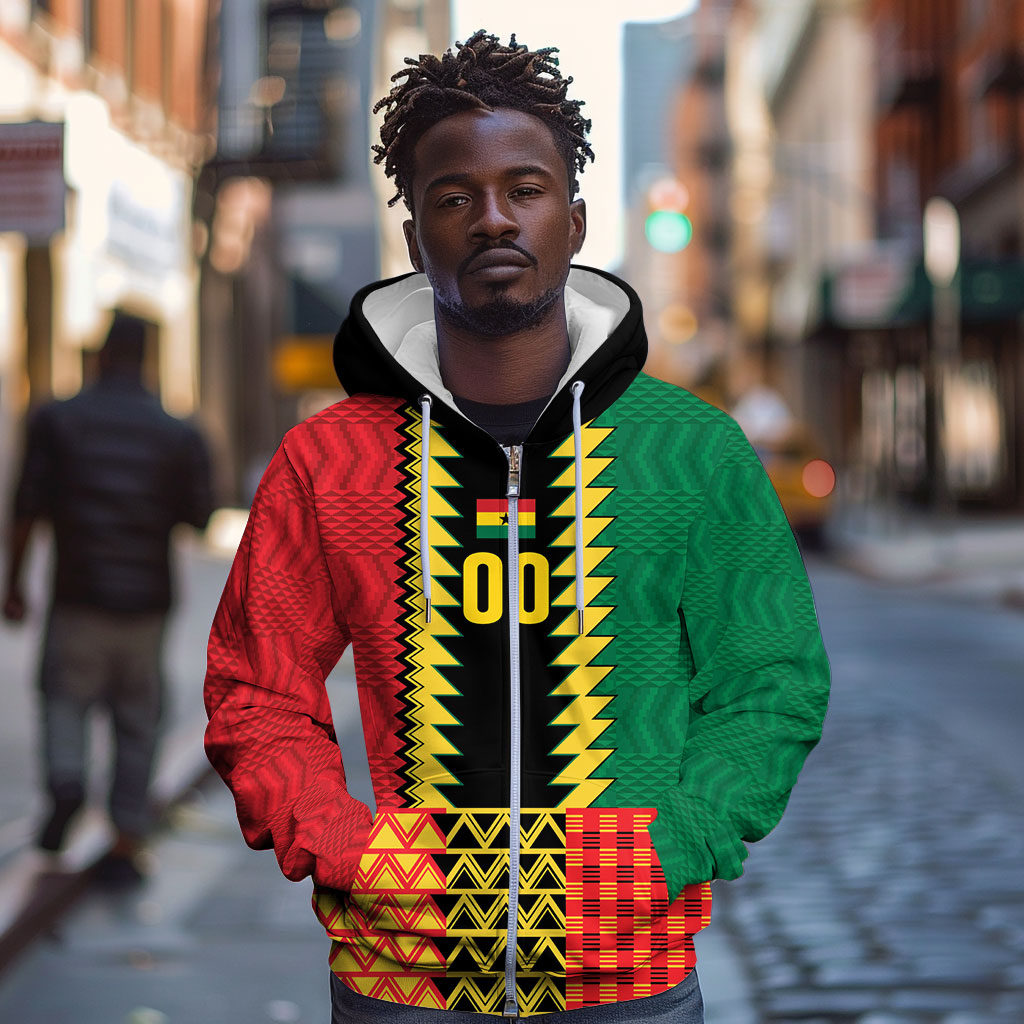 Ghana Wiase Kuruwa Custom Zip Hoodie Kente Pride Edition