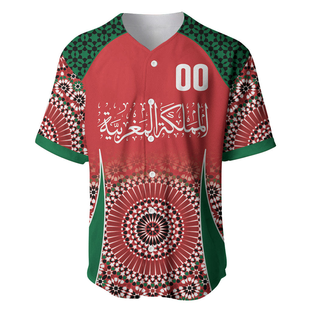 Morocco Yalla Vamos 2026 Custom Baseball Jersey Zellige Mosaic Edition