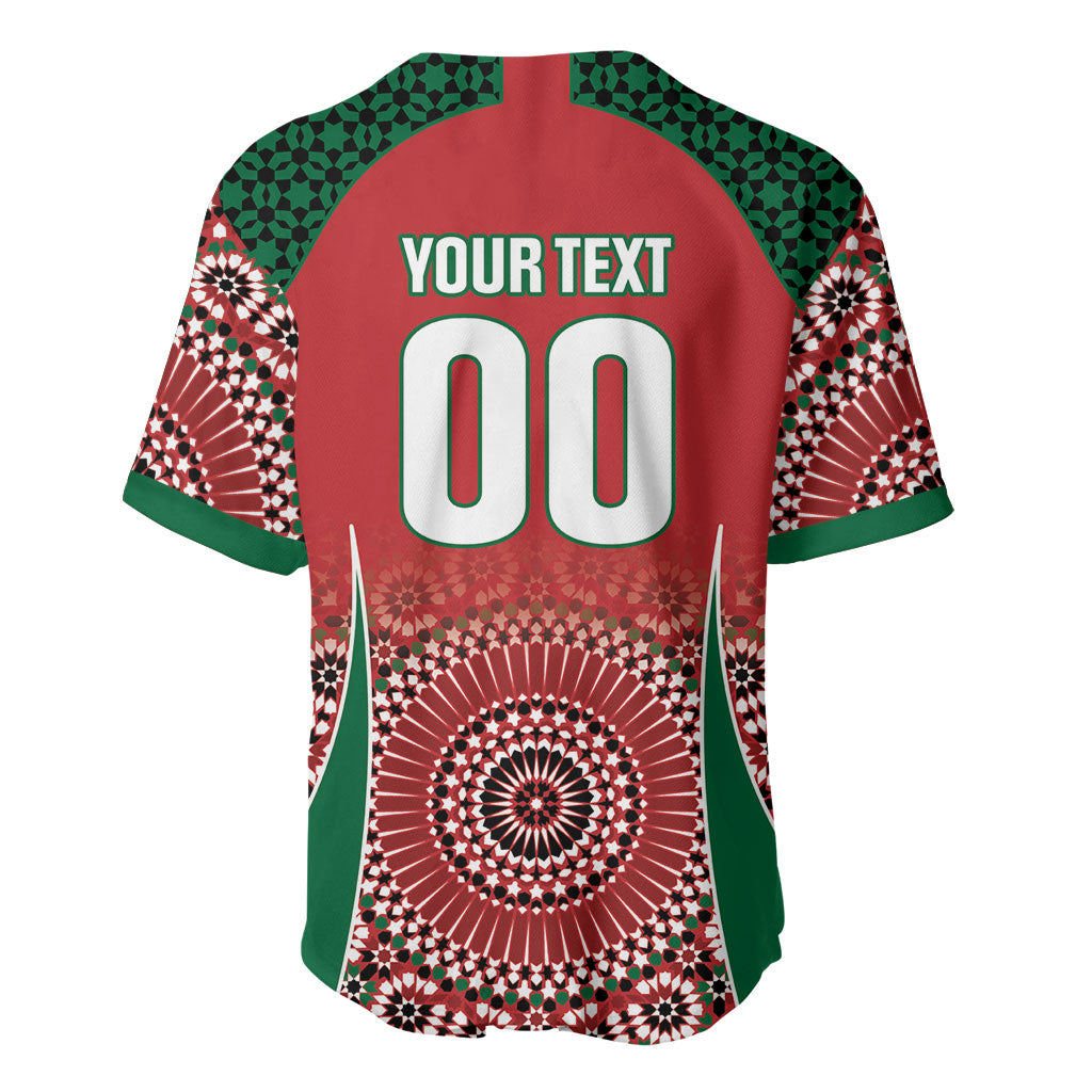 Morocco Yalla Vamos 2026 Custom Baseball Jersey Zellige Mosaic Edition
