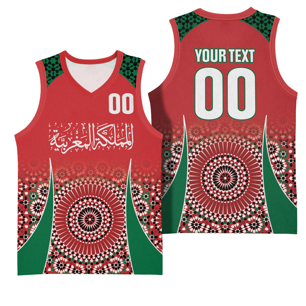 Morocco Yalla Vamos 2026 Custom Basketball Jersey Zellige Mosaic Edition