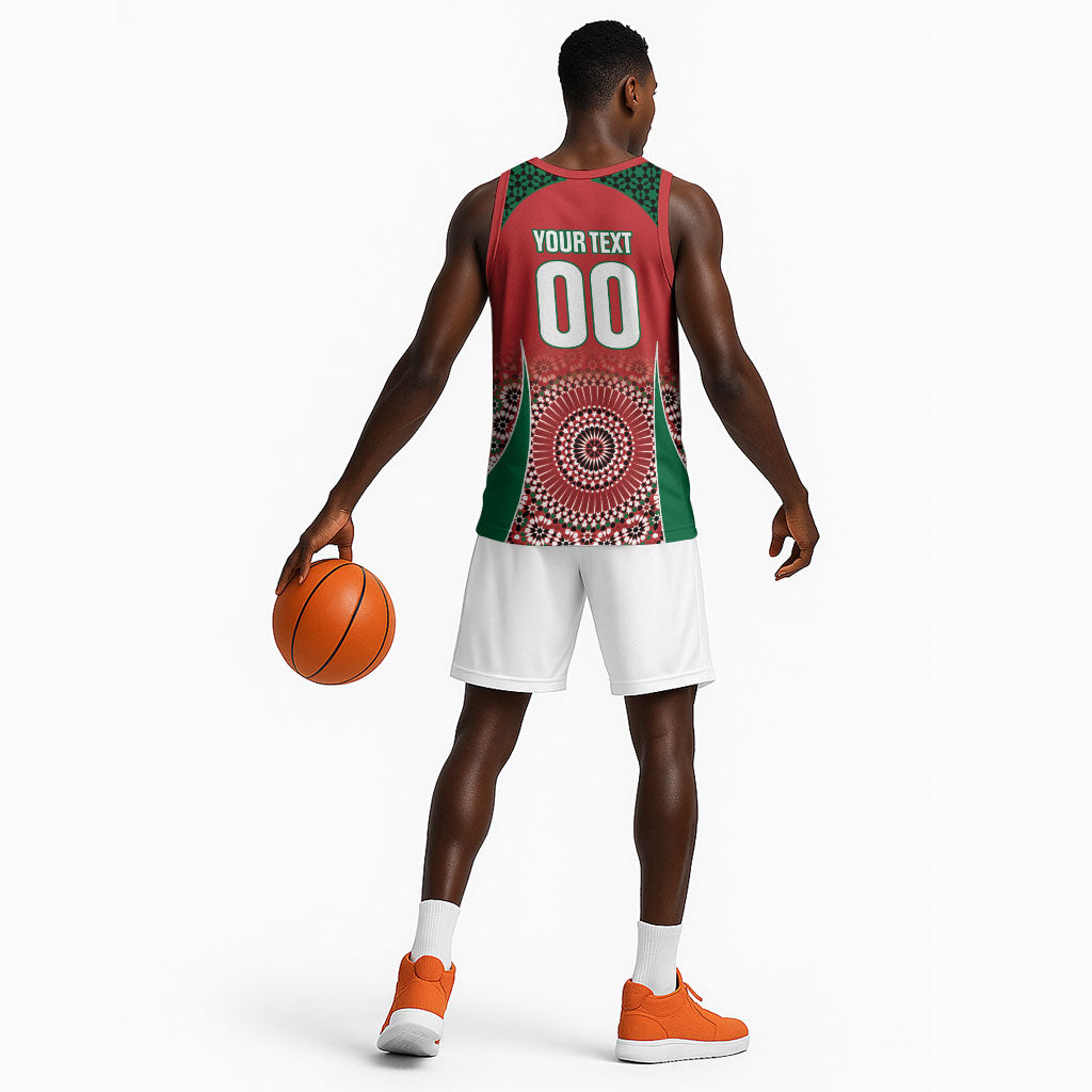 Morocco Yalla Vamos 2026 Custom Basketball Jersey Zellige Mosaic Edition