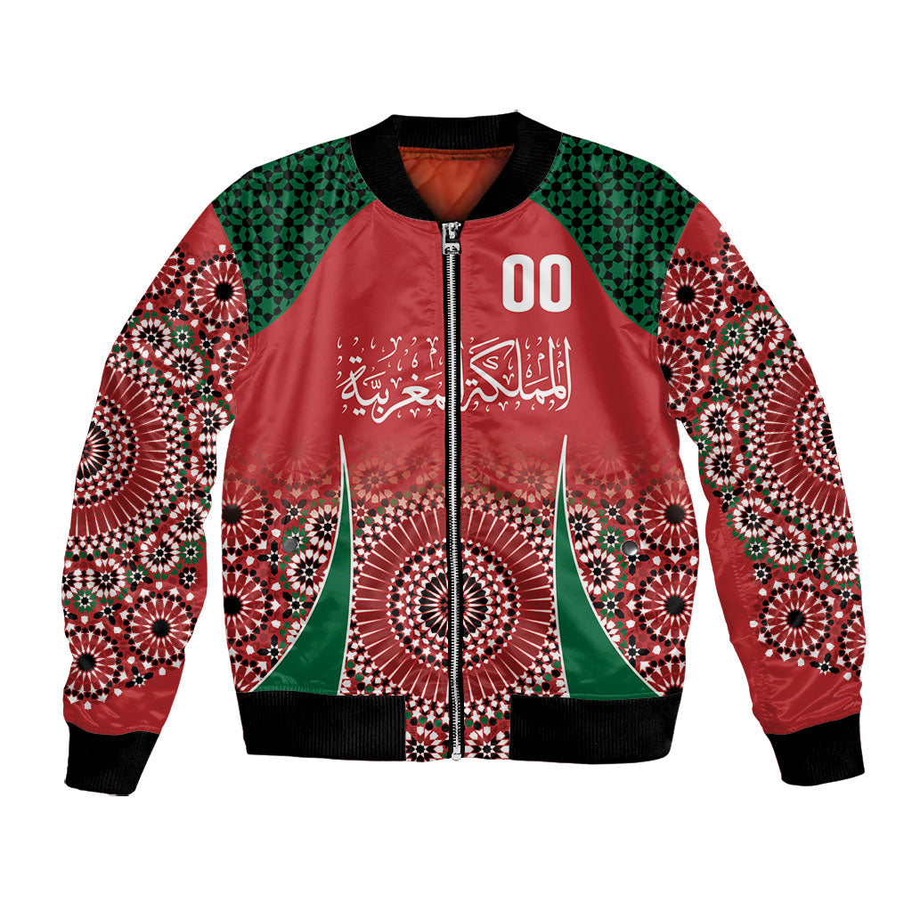 Morocco Yalla Vamos 2026 Custom Bomber Jacket Zellige Mosaic Edition