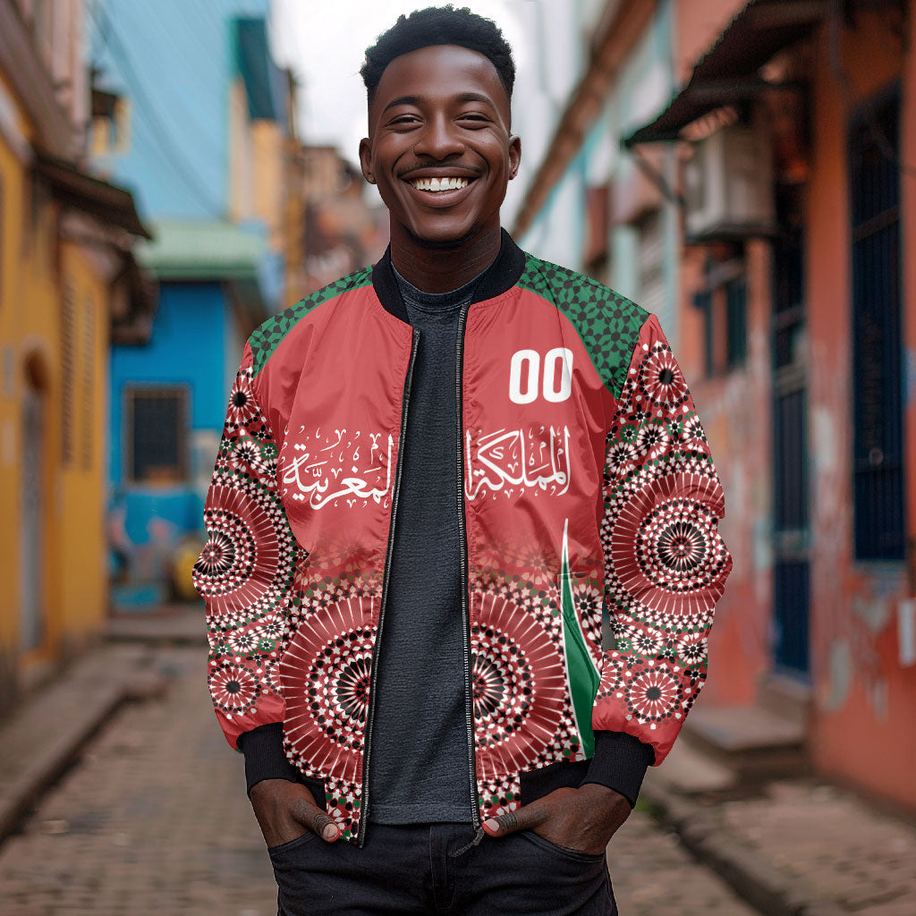 Morocco Yalla Vamos 2026 Custom Bomber Jacket Zellige Mosaic Edition