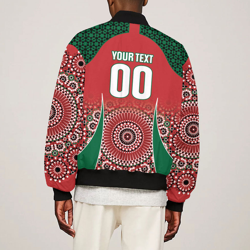 Morocco Yalla Vamos 2026 Custom Bomber Jacket Zellige Mosaic Edition