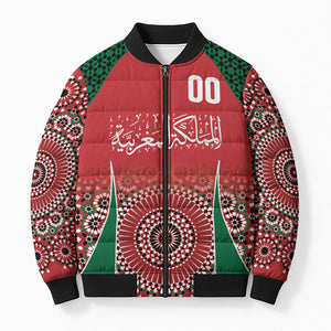 Morocco Yalla Vamos 2026 Custom Bomber Puffer Jacket Zellige Mosaic Edition