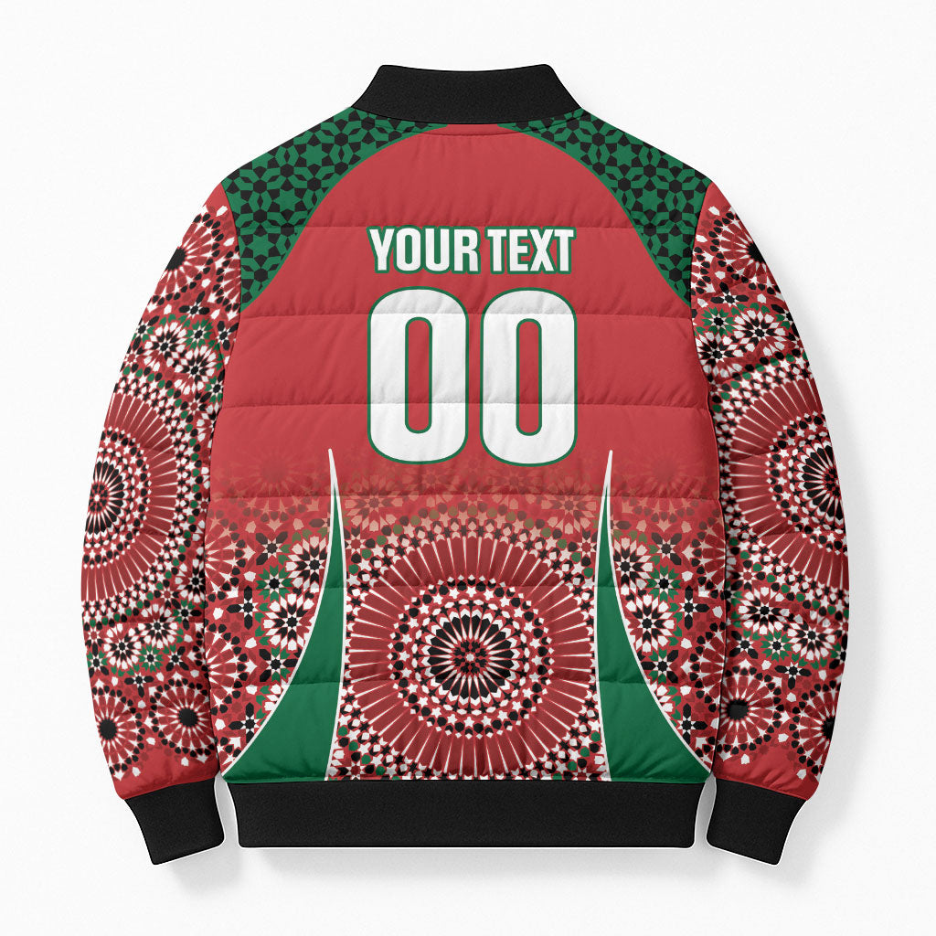 Morocco Yalla Vamos 2026 Custom Bomber Puffer Jacket Zellige Mosaic Edition