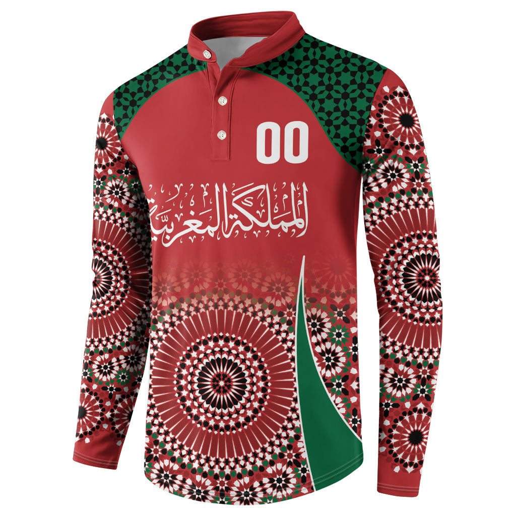 Morocco Yalla Vamos 2026 Custom Button Sweatshirt Zellige Mosaic Edition
