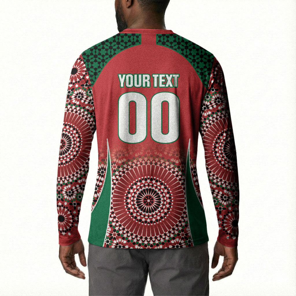 Morocco Yalla Vamos 2026 Custom Button Sweatshirt Zellige Mosaic Edition