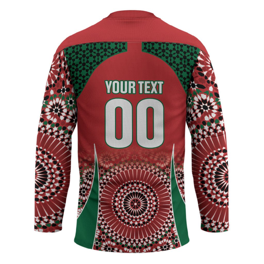 Morocco Yalla Vamos 2026 Custom Hockey Jersey Zellige Mosaic Edition