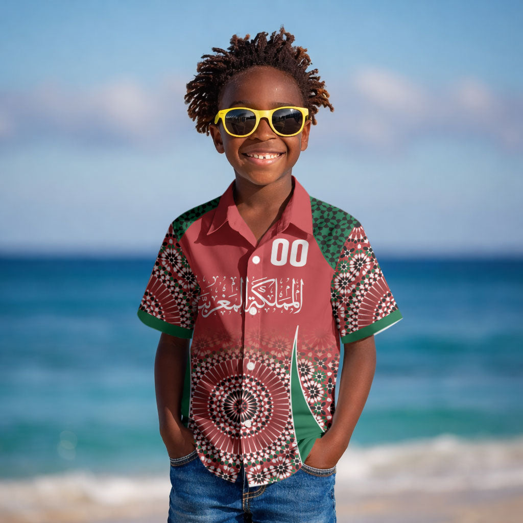 Morocco Yalla Vamos 2026 Custom Kid Hawaiian Shirt Zellige Mosaic Edition