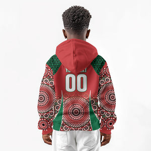 Morocco Yalla Vamos 2026 Custom Kid Hoodie Zellige Mosaic Edition
