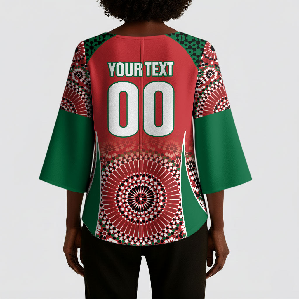 Morocco Yalla Vamos 2026 Custom Kimono Sleeve Blouse Zellige Mosaic Edition
