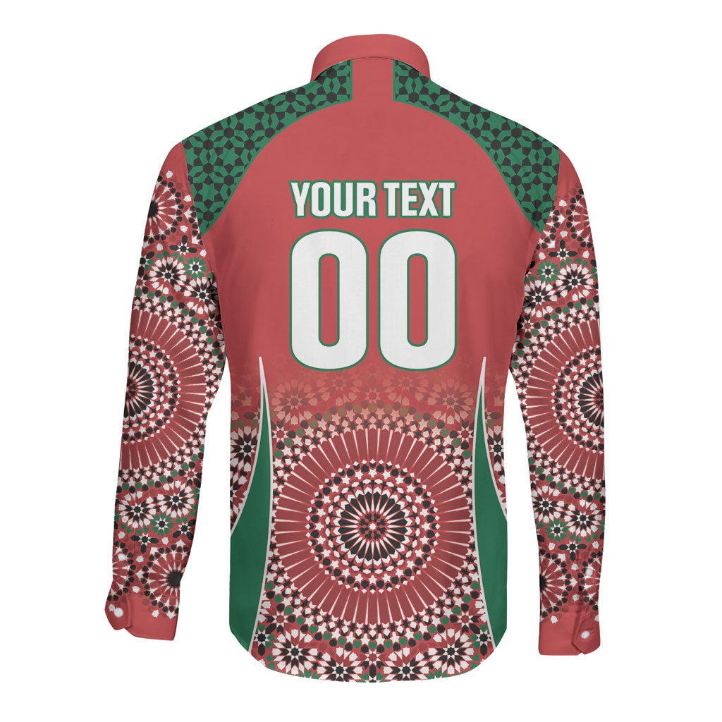 Morocco Yalla Vamos 2026 Custom Long Sleeve Button Shirt Zellige Mosaic Edition