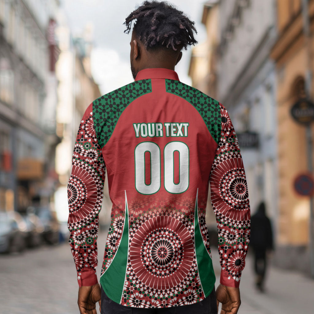 Morocco Yalla Vamos 2026 Custom Long Sleeve Button Shirt Zellige Mosaic Edition