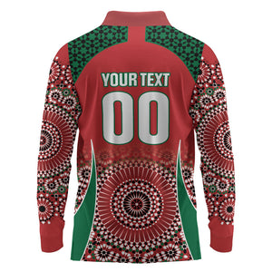 Morocco Yalla Vamos 2026 Custom Long Sleeve Polo Shirt Zellige Mosaic Edition