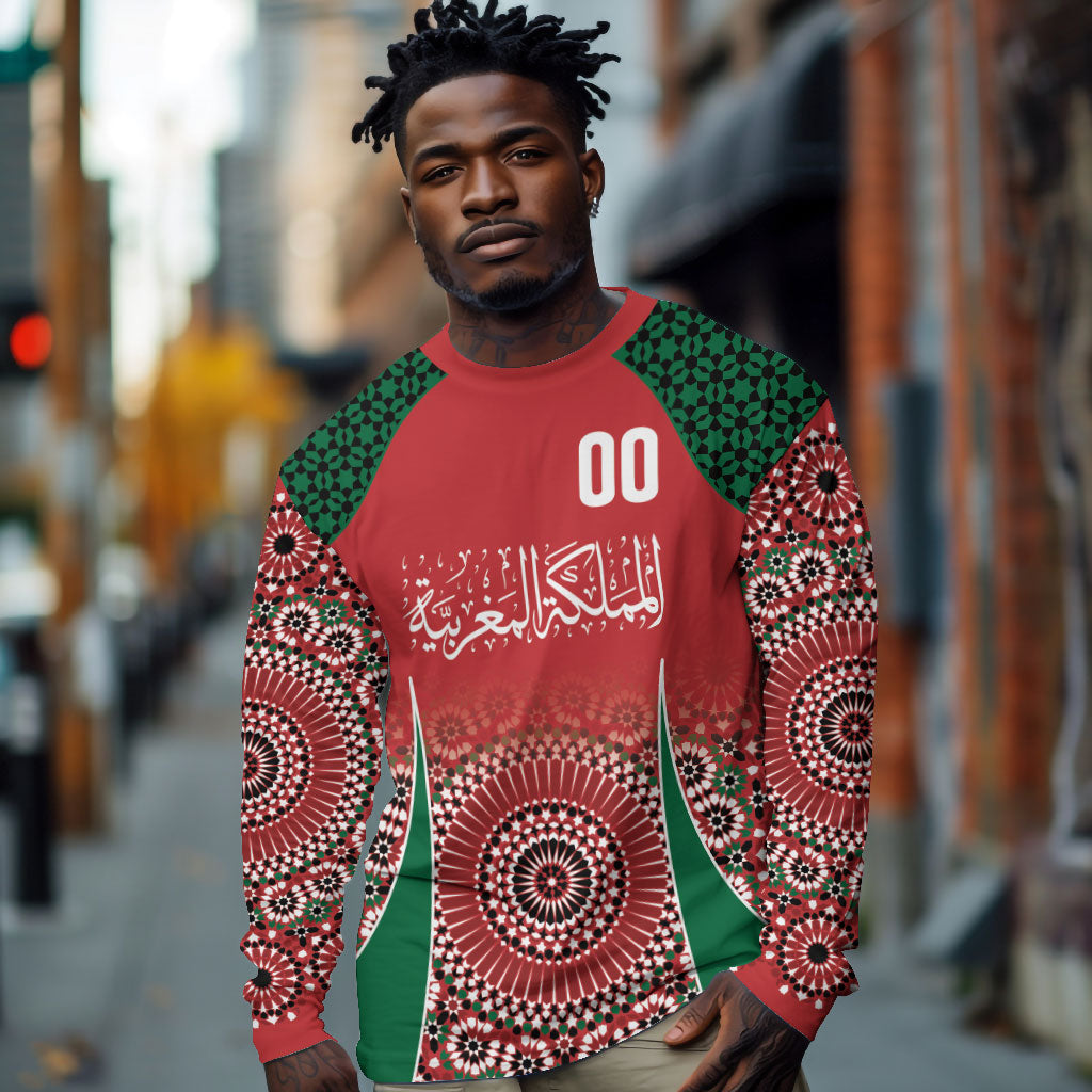 Morocco Yalla Vamos 2026 Custom Long Sleeve Shirt Zellige Mosaic Edition