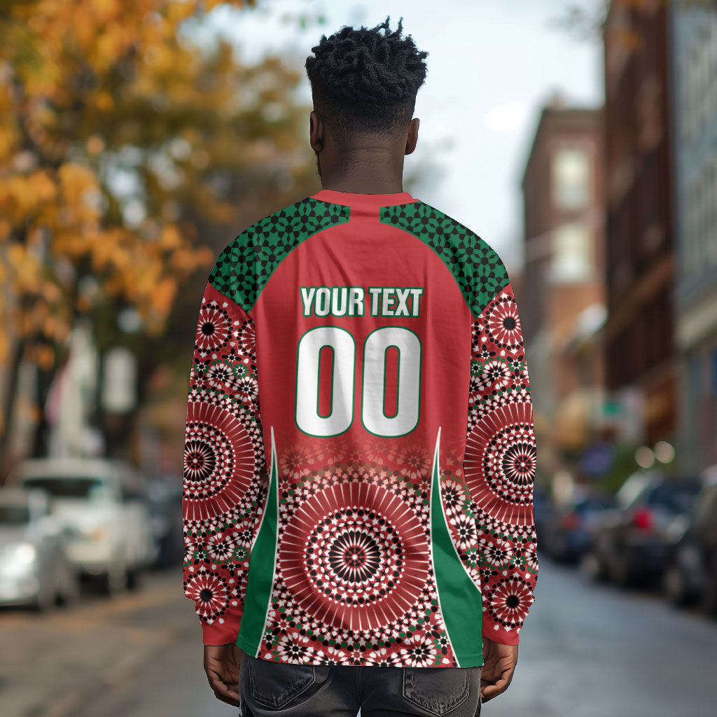 Morocco Yalla Vamos 2026 Custom Long Sleeve Shirt Zellige Mosaic Edition