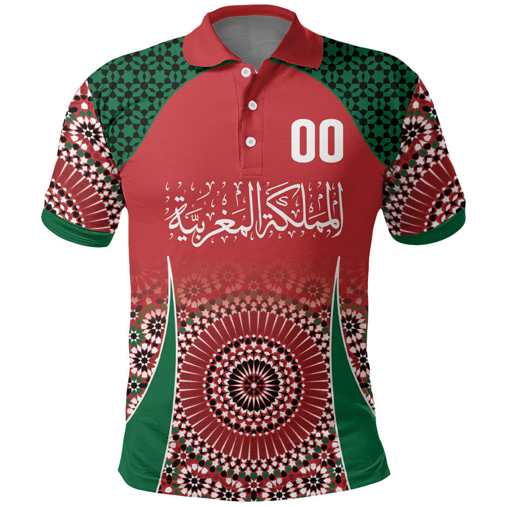 Morocco Yalla Vamos 2026 Custom Polo Shirt Zellige Mosaic Edition