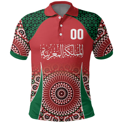 Morocco Yalla Vamos 2026 Custom Polo Shirt Zellige Mosaic Edition