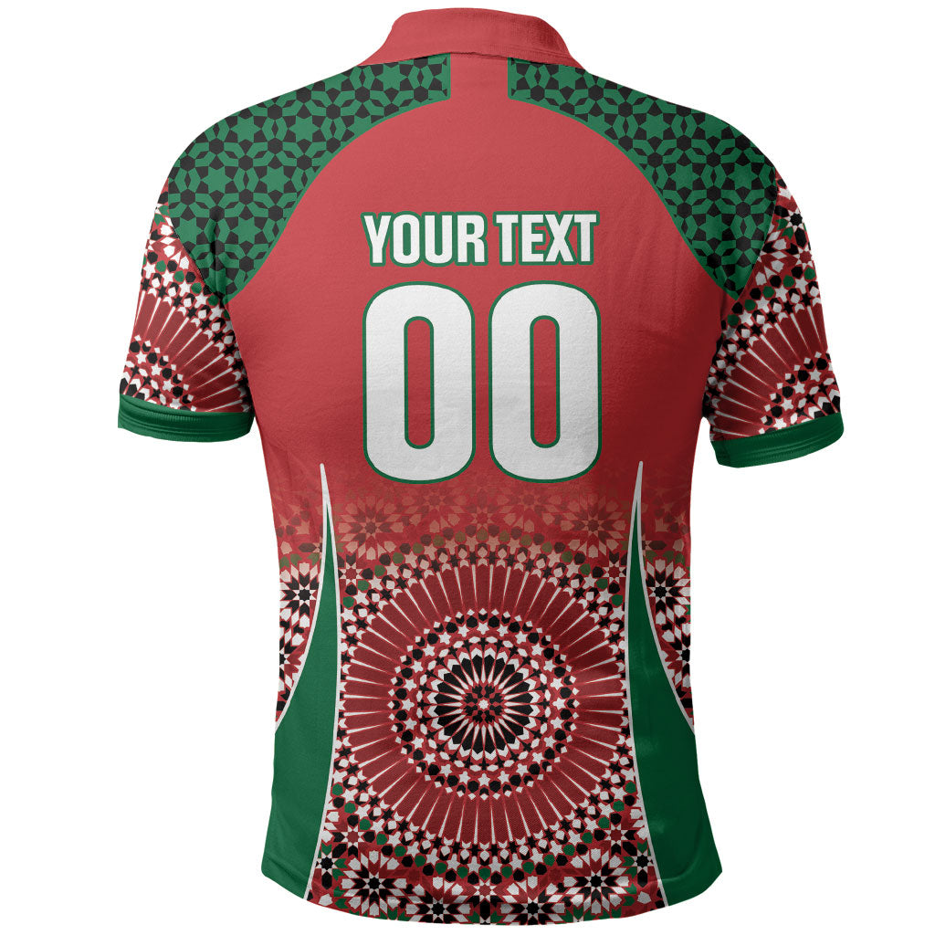 Morocco Yalla Vamos 2026 Custom Polo Shirt Zellige Mosaic Edition