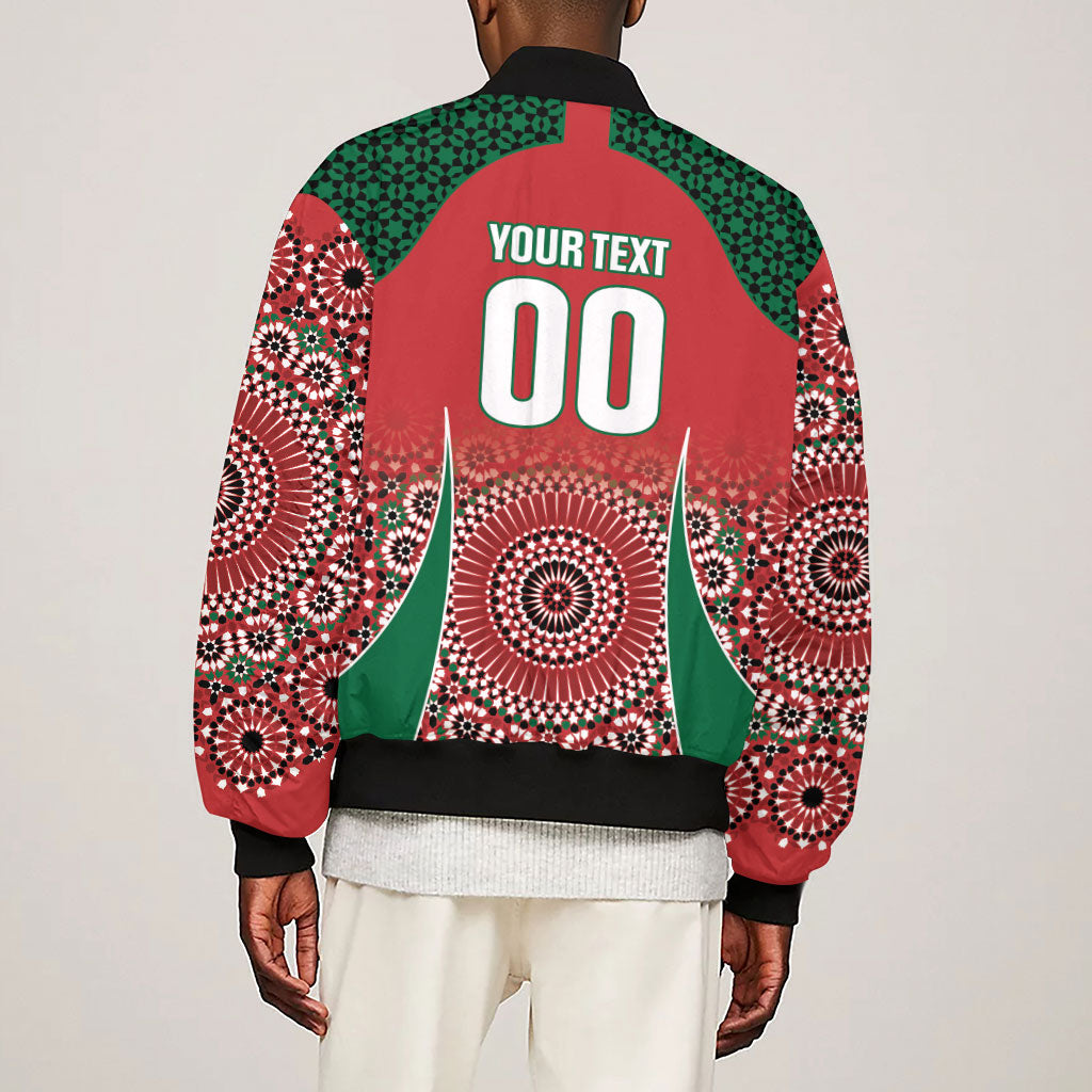 Morocco Yalla Vamos 2026 Custom Sleeve Zip Bomber Jacket Zellige Mosaic Edition