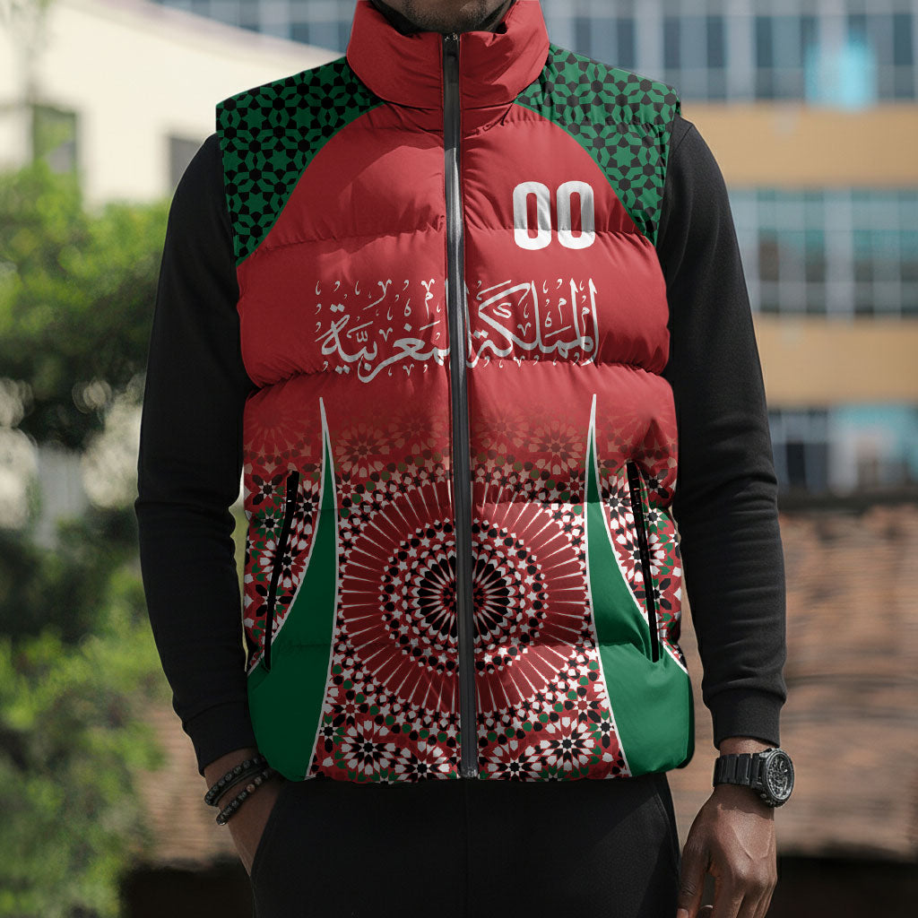 Morocco Yalla Vamos 2026 Custom Sleeveless Puffer Jacket Zellige Mosaic Edition