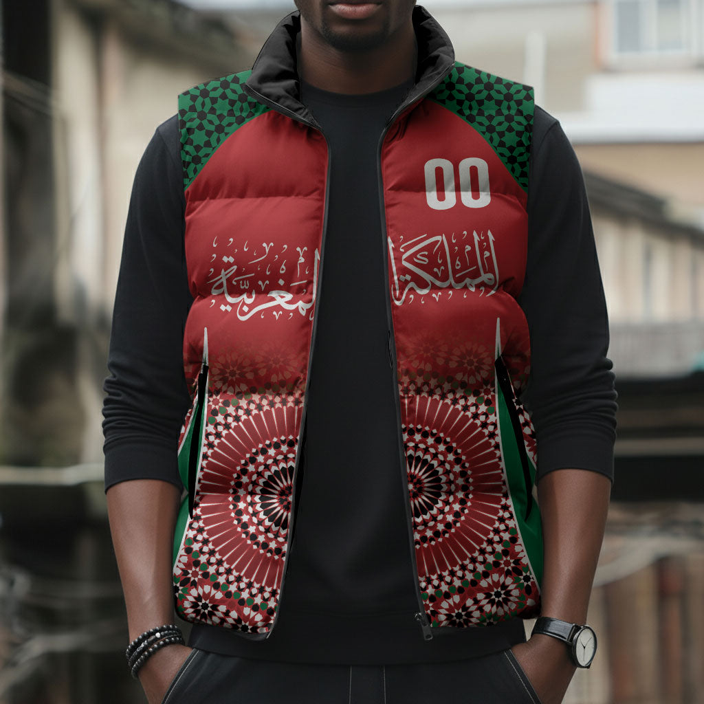 Morocco Yalla Vamos 2026 Custom Sleeveless Puffer Jacket Zellige Mosaic Edition