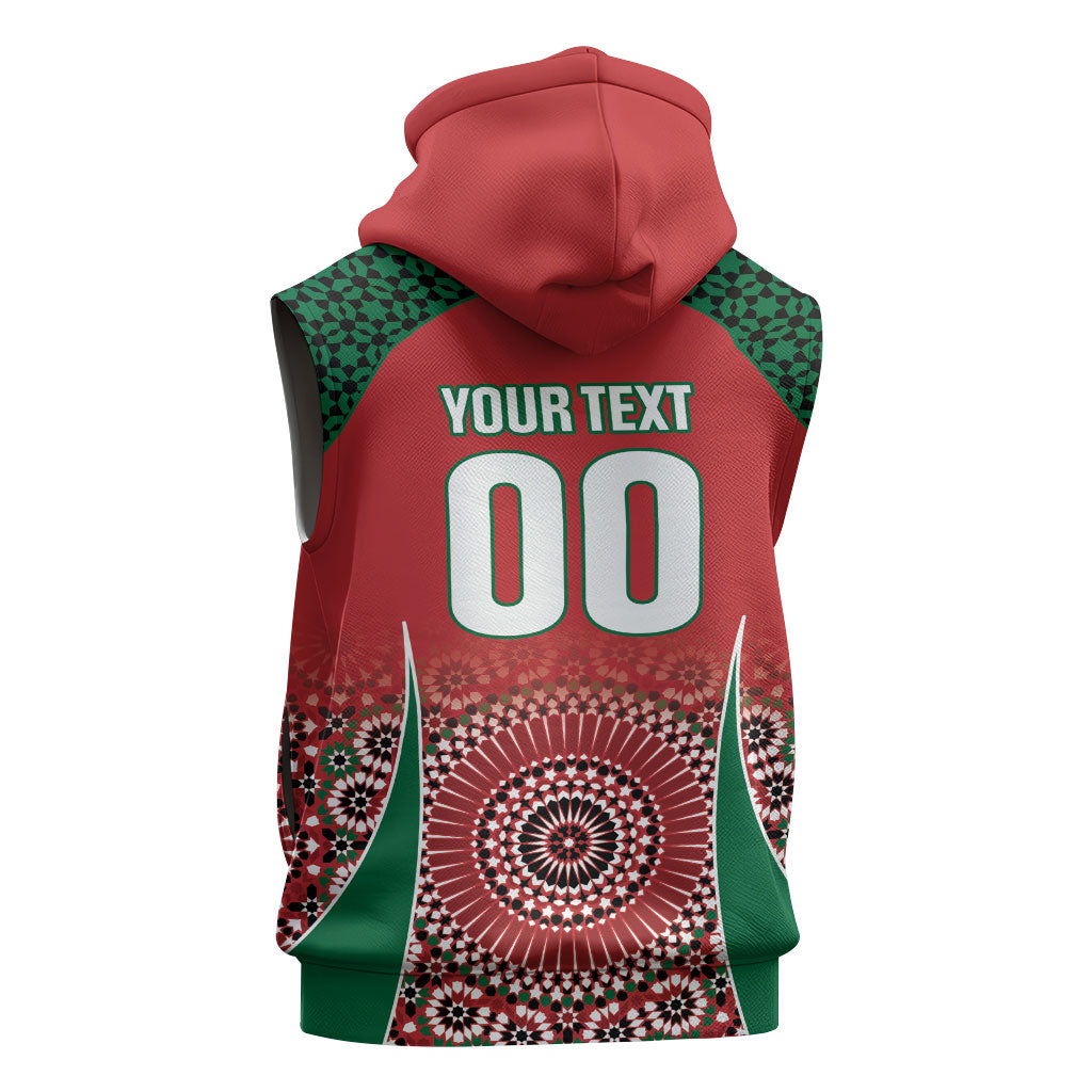 Morocco Yalla Vamos 2026 Custom Sleeveless Zip Hoodie Zellige Mosaic Edition