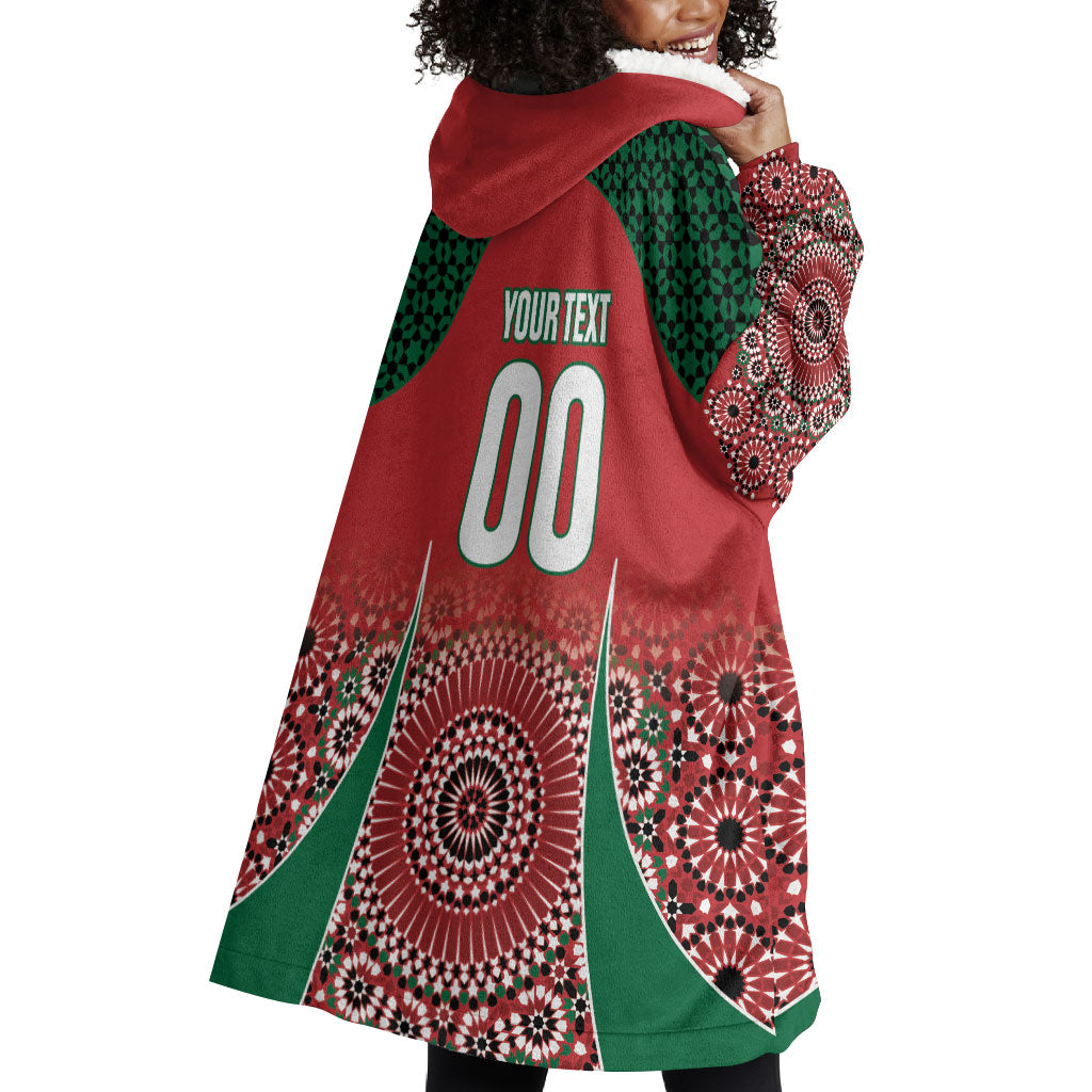 Morocco Yalla Vamos 2026 Custom Wearable Blanket Hoodie Zellige Mosaic Edition