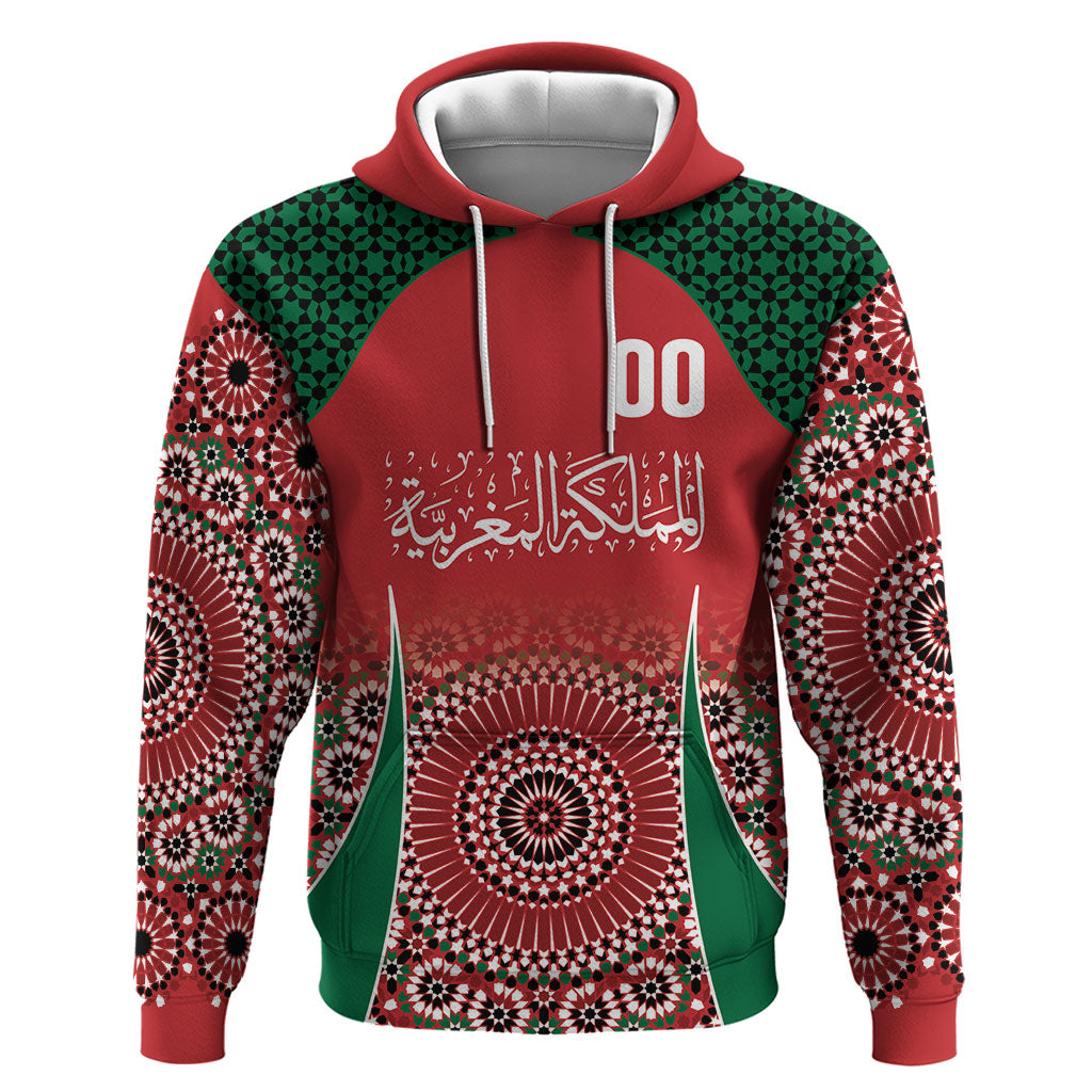 Morocco Yalla Vamos 2026 Custom Zip Hoodie Zellige Mosaic Edition