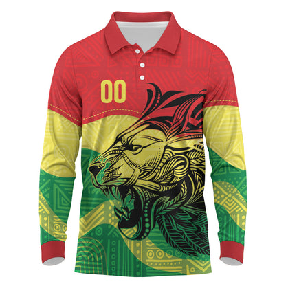 Senegal Kappu Adduna Custom Long Sleeve Polo Shirt Teranga Textile Edition