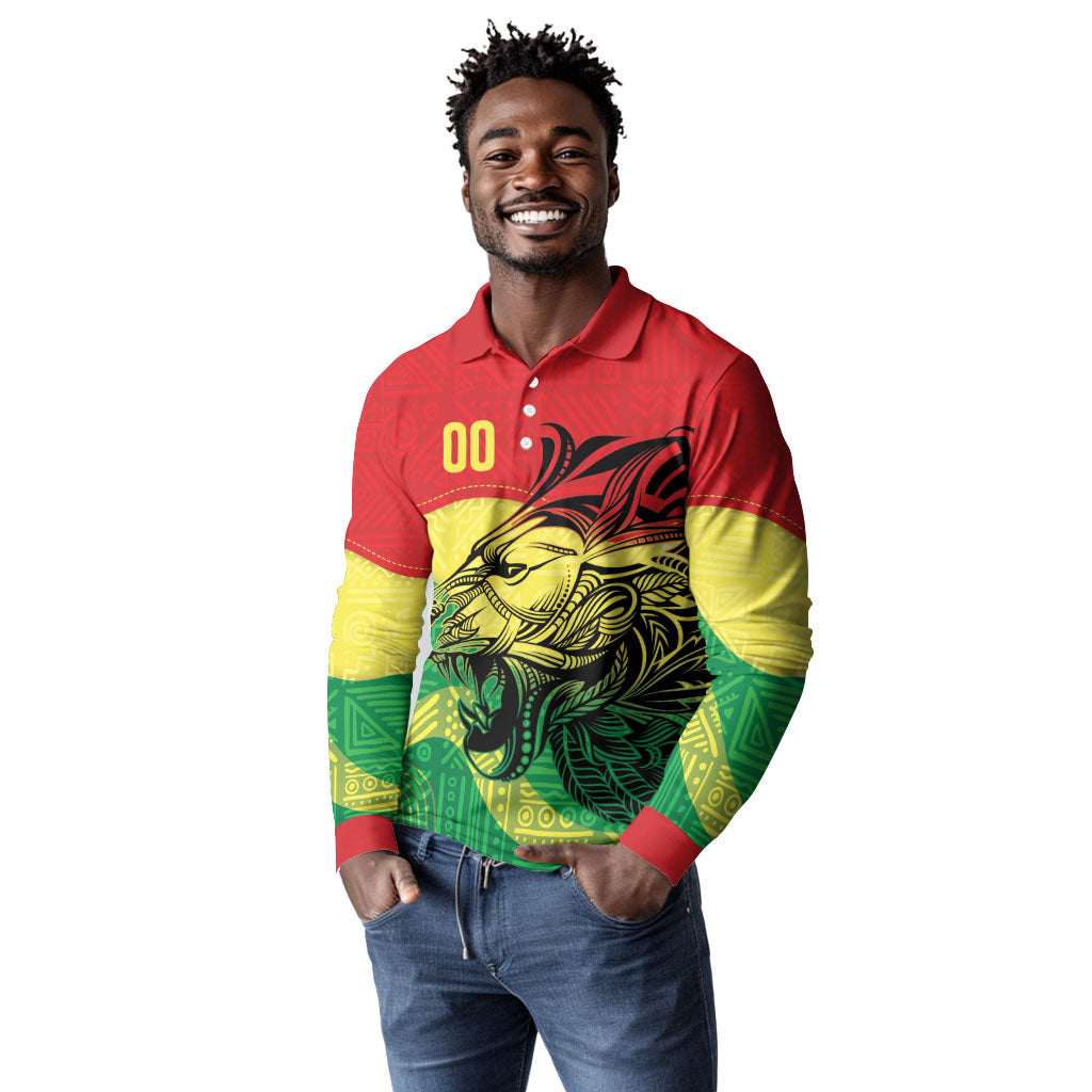 Senegal Kappu Adduna Custom Long Sleeve Polo Shirt Teranga Textile Edition