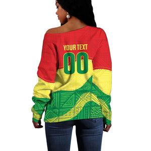 Senegal Kappu Adduna Custom Off Shoulder Sweater Teranga Textile Edition
