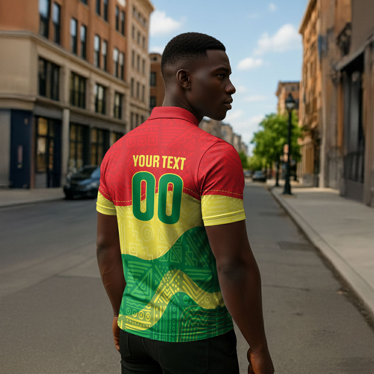 Senegal Kappu Adduna Custom Zipper Polo Shirt Teranga Textile Edition