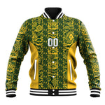 South Africa Indebe Yomhlaba Custom Baseball Jacket Ndebele Art Gold Edition
