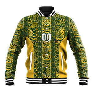 South Africa Indebe Yomhlaba Custom Baseball Jacket Ndebele Art Gold Edition