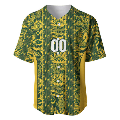 South Africa Indebe Yomhlaba Custom Baseball Jersey Ndebele Art Gold Edition