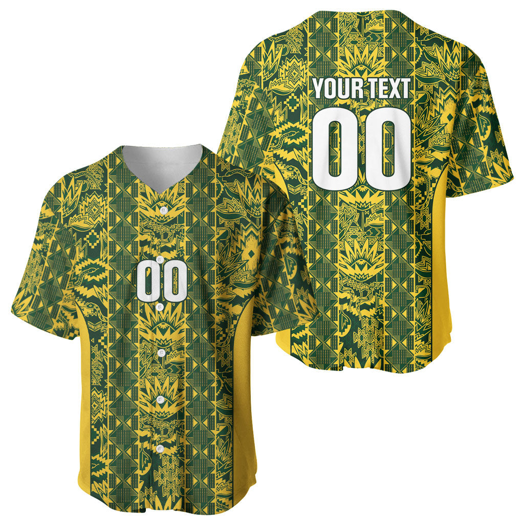 South Africa Indebe Yomhlaba Custom Baseball Jersey Ndebele Art Gold Edition