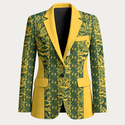 South Africa Indebe Yomhlaba Custom Blazer Ndebele Art Gold Edition