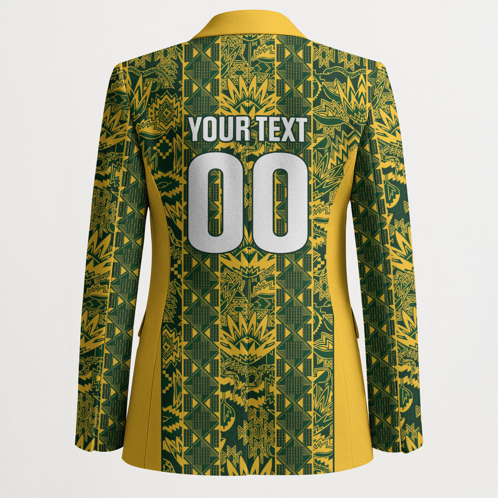 South Africa Indebe Yomhlaba Custom Blazer Ndebele Art Gold Edition