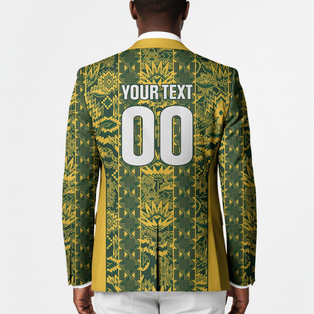 South Africa Indebe Yomhlaba Custom Blazer Ndebele Art Gold Edition
