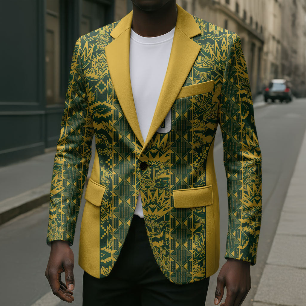 South Africa Indebe Yomhlaba Custom Blazer Ndebele Art Gold Edition