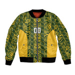 South Africa Indebe Yomhlaba Custom Bomber Jacket Ndebele Art Gold Edition