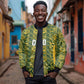 South Africa Indebe Yomhlaba Custom Bomber Jacket Ndebele Art Gold Edition